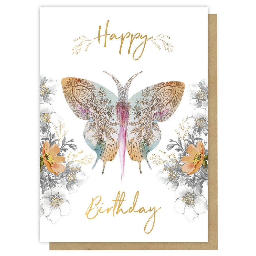 Greeting Card - Paisley Butterfly #W0326-F - $4.50