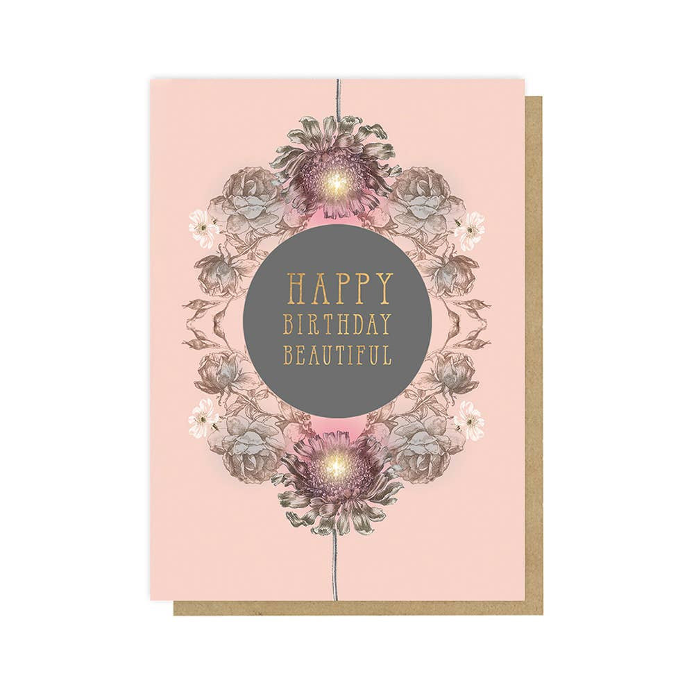 Greeting Card - Rose Circle Birthday #W0379-F - $4.50