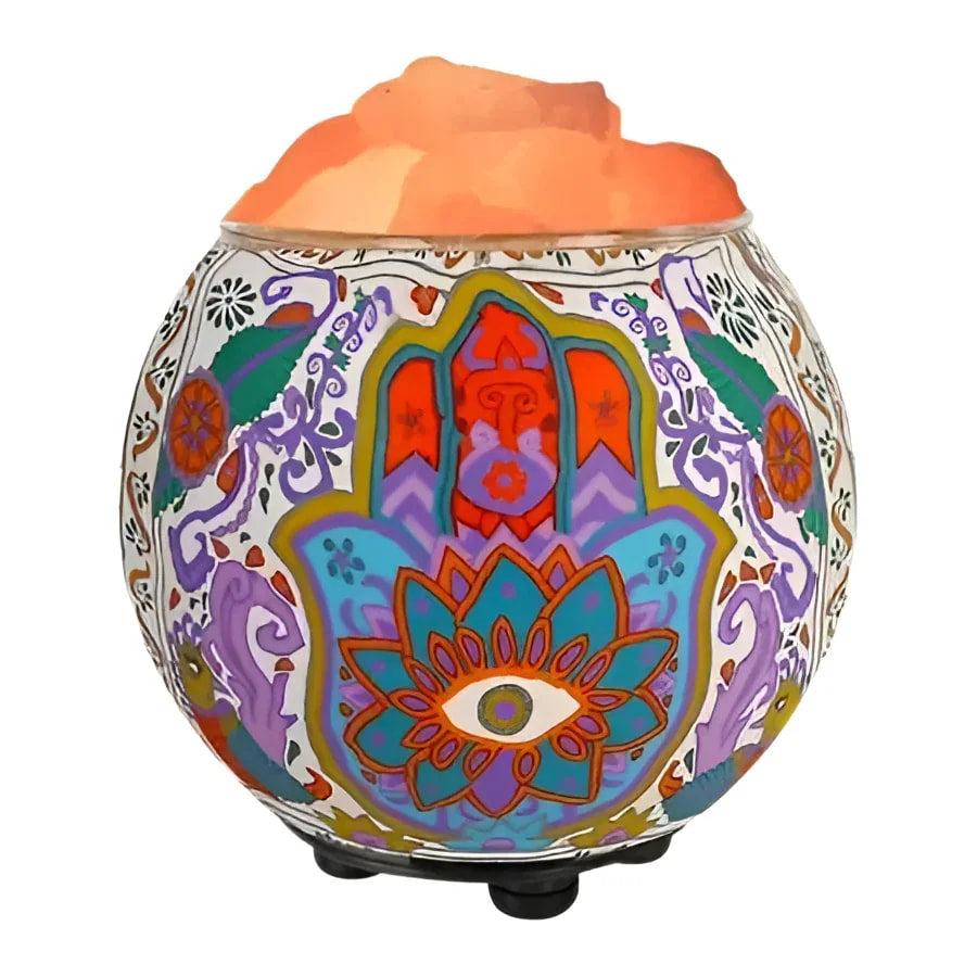 Hamsa Aromatherapy Salt Lamp w/ Dimmer Cord #LV3596 - $57