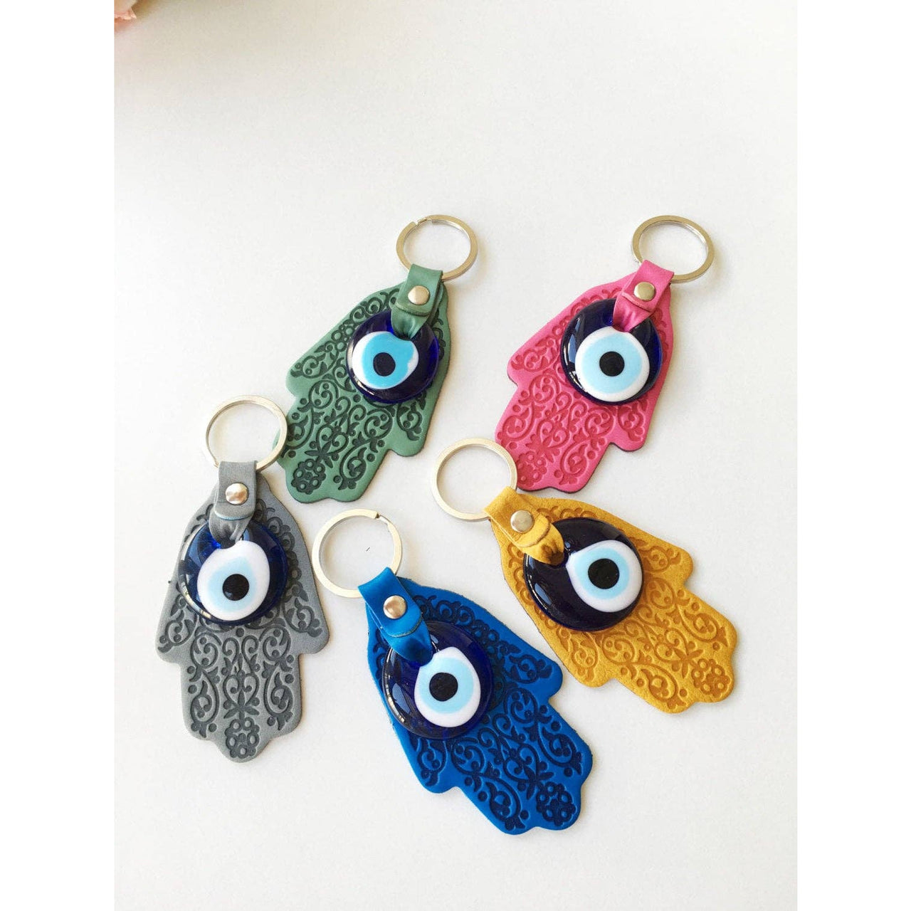 Hamsa Hand Evil Eye Keychain #Q385 - $8.95