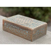 Thumbnail for Hand Carved Flower of Life Wooden Box Keepsake Storage