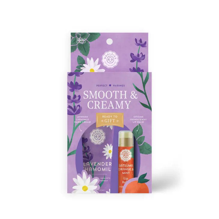 Lavender Chamomile and Satsuma Orange Mint Lip Balm Gift Set in Hand Cream & Lip Balm Duo