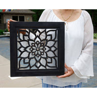 Handcrafted Large Lotus Wooden Wall Panel For Home Decor