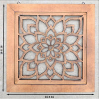 Handcrafted Large Lotus Wooden Wall Panel For Home Decor