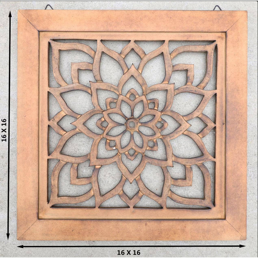 Handcrafted Large Lotus Wooden Wall Panel For Home Decor