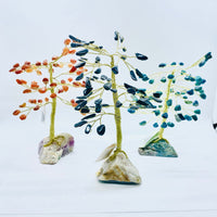 Thumbnail for Handmade Gemstone Tree #X004 featuring three small trees adorned with colorful stones