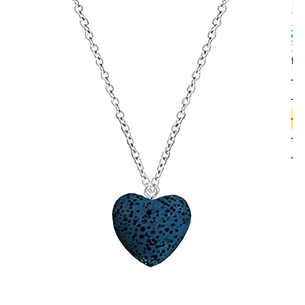 Heart Lava Bead Aromatherapy Essential Oil Pendant Necklace