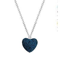 Heart Lava Bead Aromatherapy Essential Oil Pendant Necklace