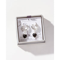 Heart’s Accelerated Huggie Hoop Earring Silver - Obsidian
