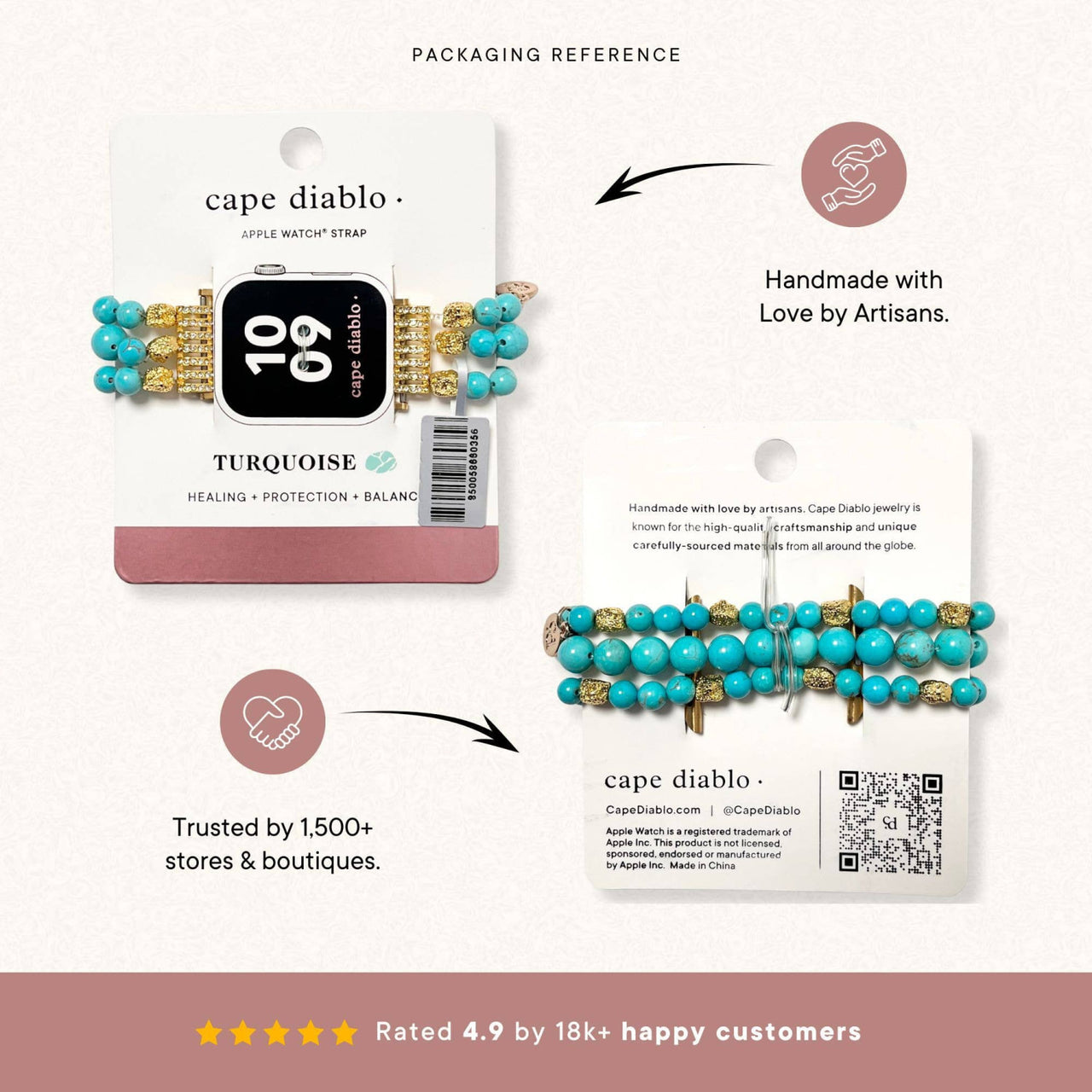 Heavenly Howlite Apple Watch Strap #LV9179 - $52