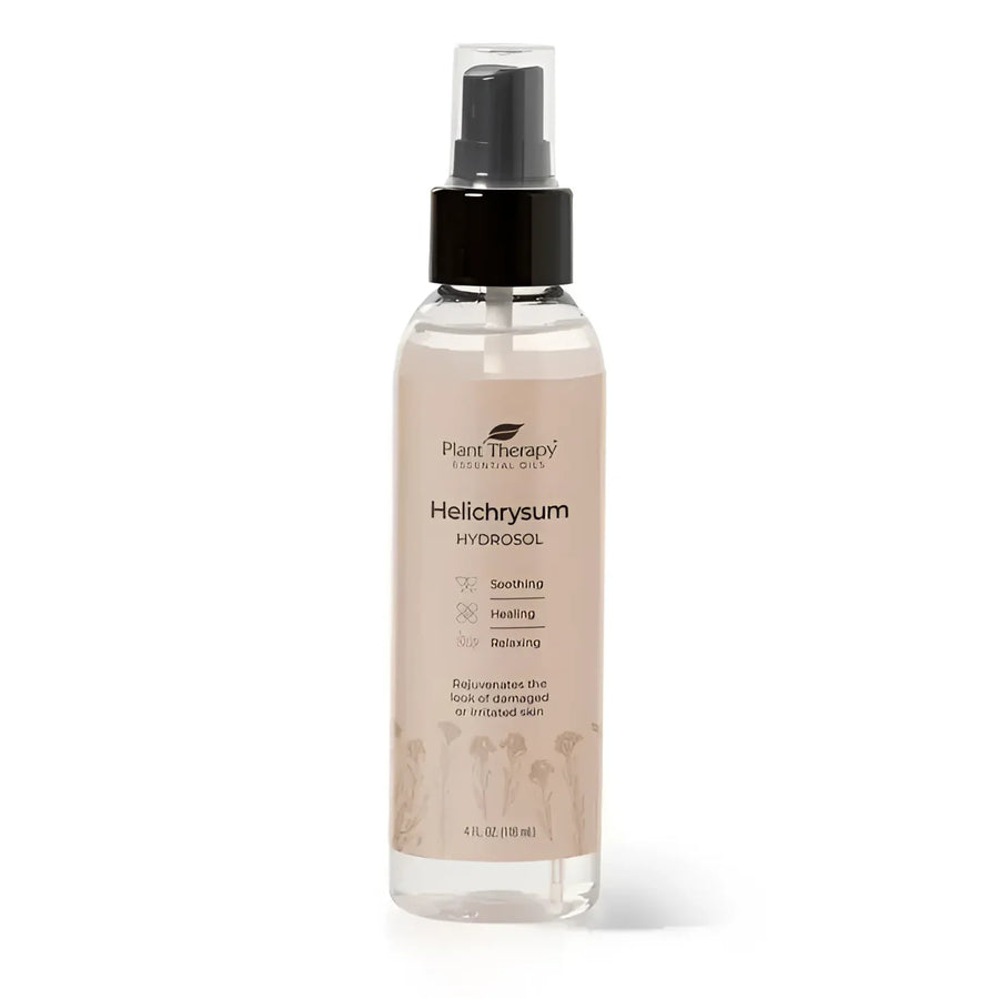 Hydrating mist in a Helichrysum Hydrosol 4 oz spray bottle with water pump #LV3558
