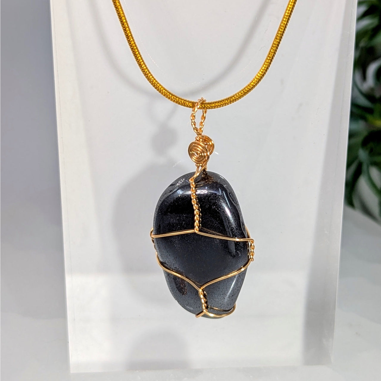 Hematite 1.3’’ Wire Wrap Pendant #LV9947 - $60