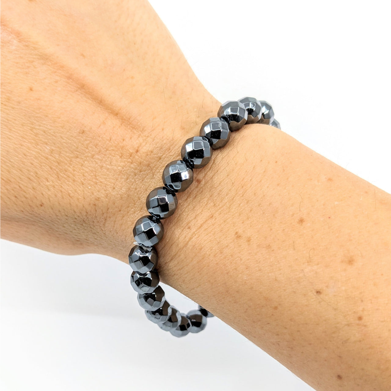 Elegant Hematite Bracelet in Black Diamond Design, Style #J258, Available in Various Sizes