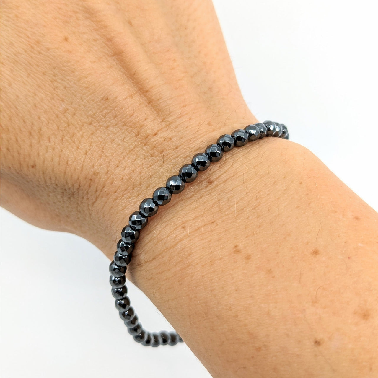 Hematite Black Spine Bracelet, Style #J258, Adjustable Size