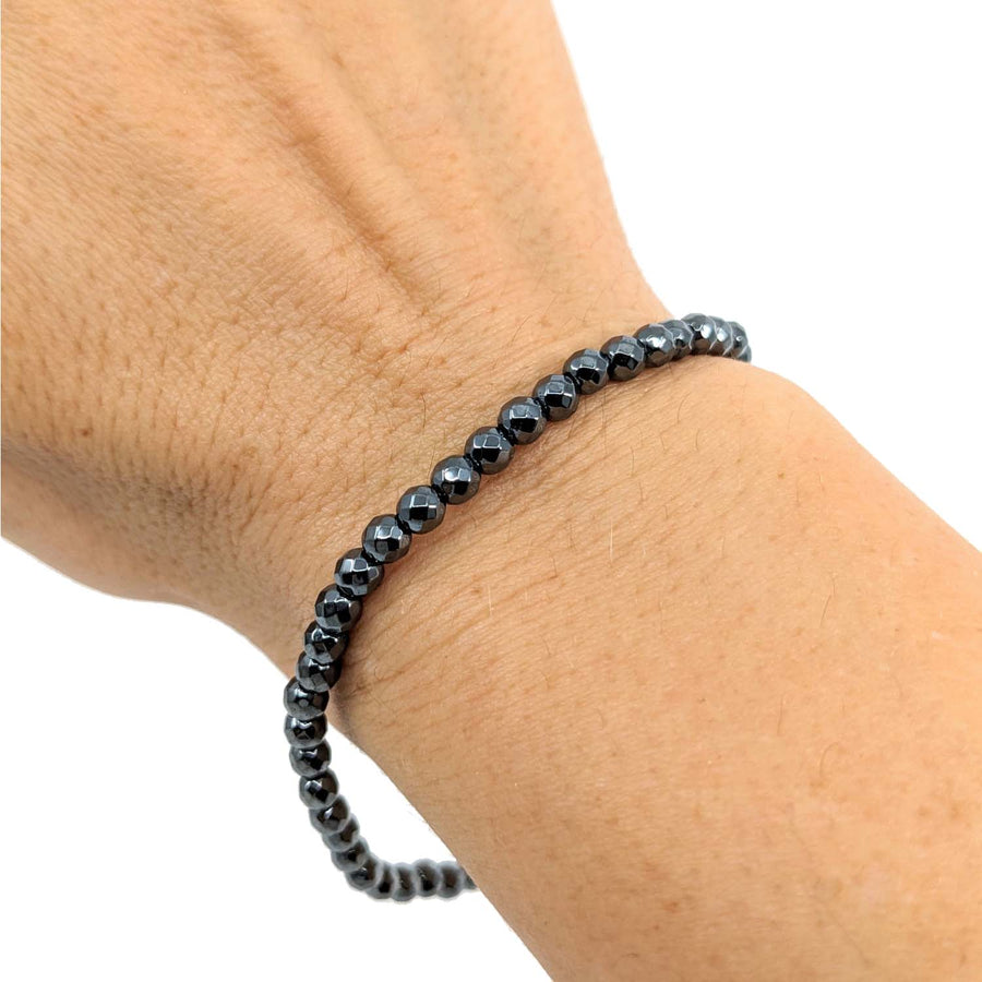 Black Spine Bracelet from Hematite Bracelet Choose Size, Style #J258 for stylish wear
