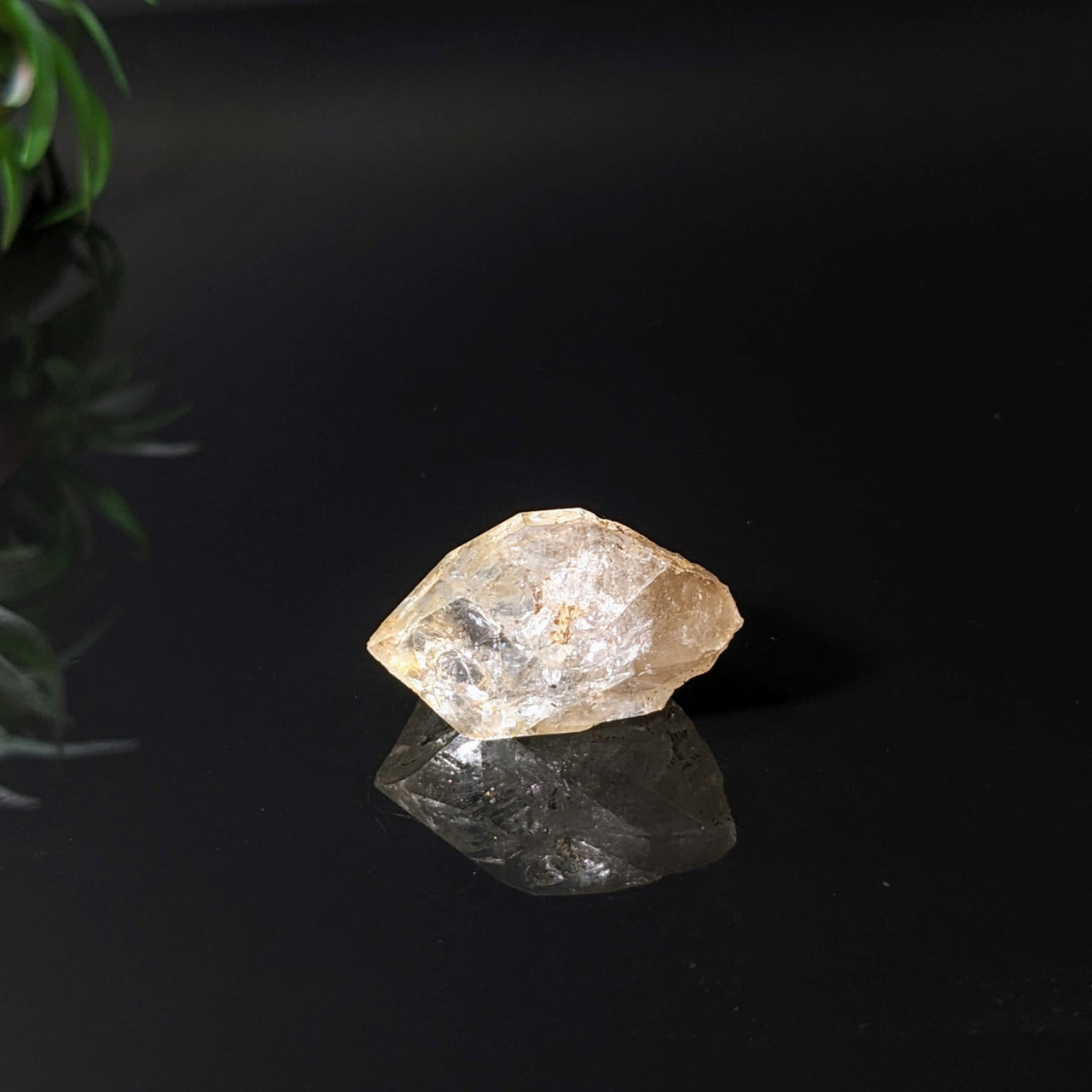 Herkimer Diamond 1.1’ Rough Point #LV4087 on black surface