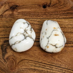 Howlite Polished Pebbles - White specimens for Gemini calm