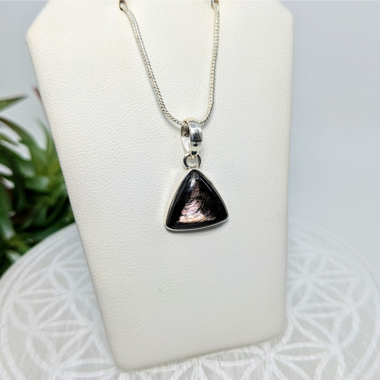 Hypersthene.6’’ Triangle Pendant #LV5619 - $36