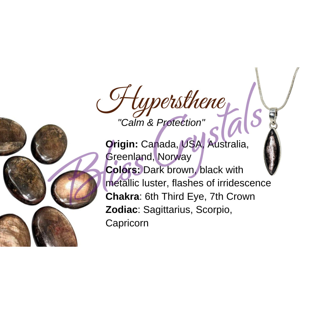 Hypersthene Crystal Information Card Double sided #HC190