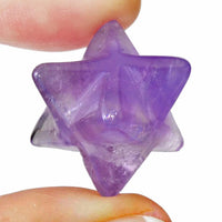 Thumbnail for Amethyst MERKABA 8 Point Star Healing Meditation Grids Gridding Stone Merkahbah Healing Crystal and Stone #AM01