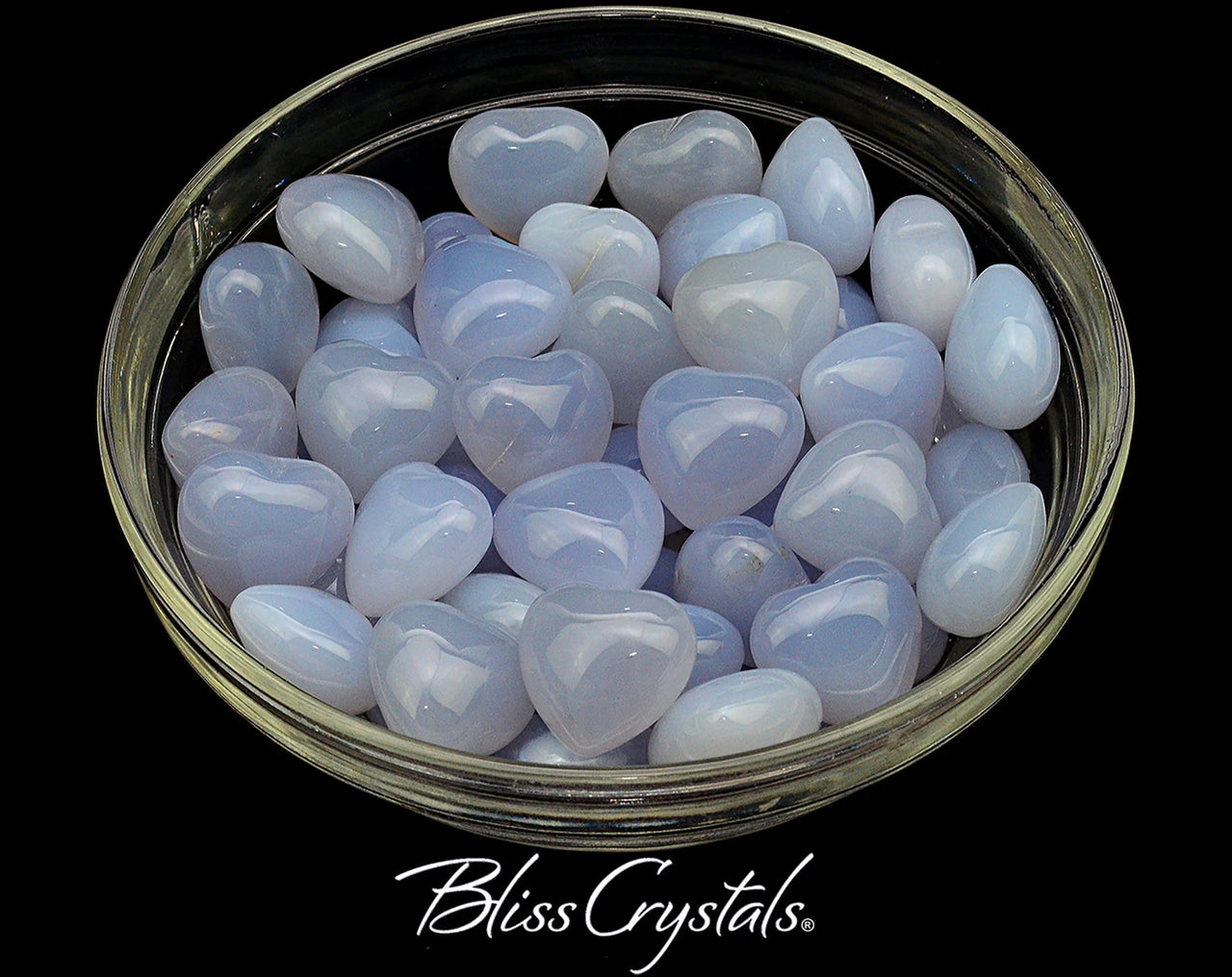 1 BLUE CHALCEDONY Mini Heart Polished Crystal #BC49