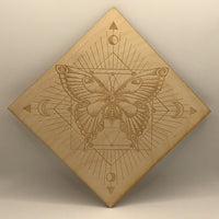Thumbnail for Moth Etched Wood Square Grid #SK2223