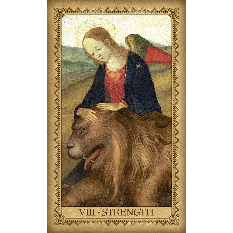 The Virgin and Lion from Influence of the Angels Tarot #IAT78 card deck