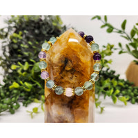 Inner Peace Citrine Point with Amethyst Aquamarine Beads on Gold Wire