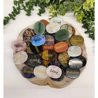 Intuitively Chosen Crystal Engraved Affirmation Palm Stone Tray