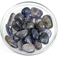 Thumbnail for Iolite Translucent Tumble Stone Grade A #SK9125 in a bowl filled with blue and white crystals
