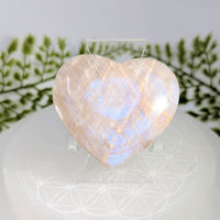 Irridescent Sunfire 2.1’’ pink moonstone heart #BC1219