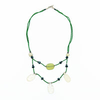 Thumbnail for Jade and Glass 26’’ Double Strand Necklace #LV6839 - $68