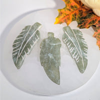 Jadeite 3’’ Leaf Bead Pendant #BC0047 - $24
