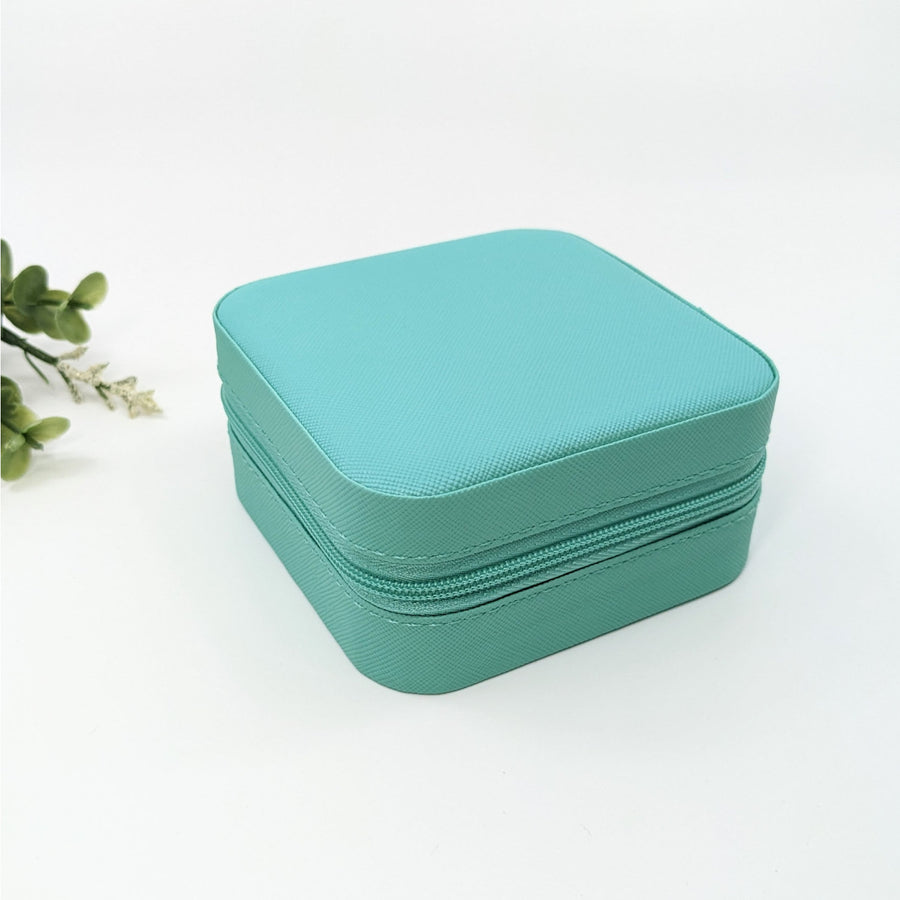 Green Travel Jewelry Case - Jewelry Organizer Travel Size Case (4’) #LV3070