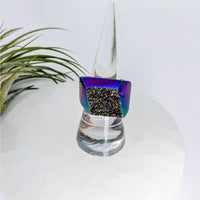 Thumbnail for Jumbo Stone Ring Sz 6.5 Titanium Aura Quartz #LV6519 - $79