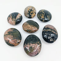 Thumbnail for Ocean Jasper Pebble: Six Unique Colored Stones on White Surface - Kabamby Choose Size #LV3167