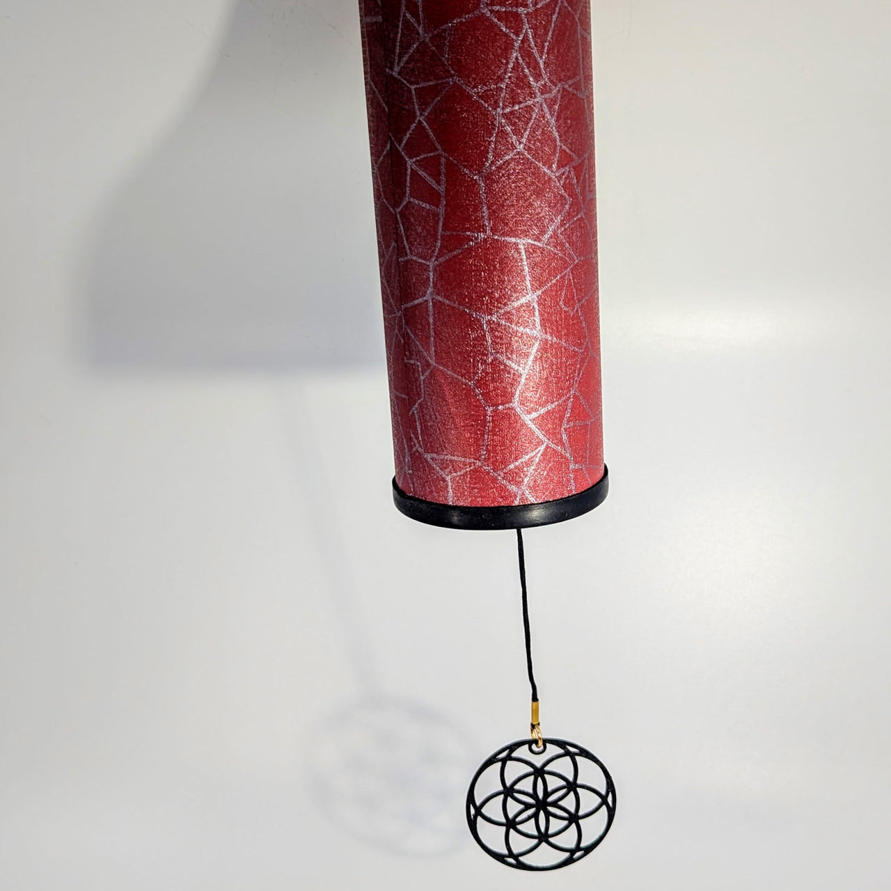 Koshi Chime 18’’ Fire BC1156 red cylindrical wind chime with crackled finish