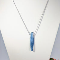 Blue Kyanite crystal pendant necklace on an 18-inch chain for elegant jewelry style
