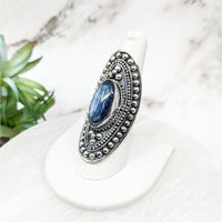 Thumbnail for Kyanite Sz. 9 Shield Ring #LV4461 featuring a stunning blue stone