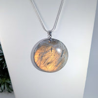 Labradorite 1.8 - 2’’ Medallion Pendant #LV9623 - $42
