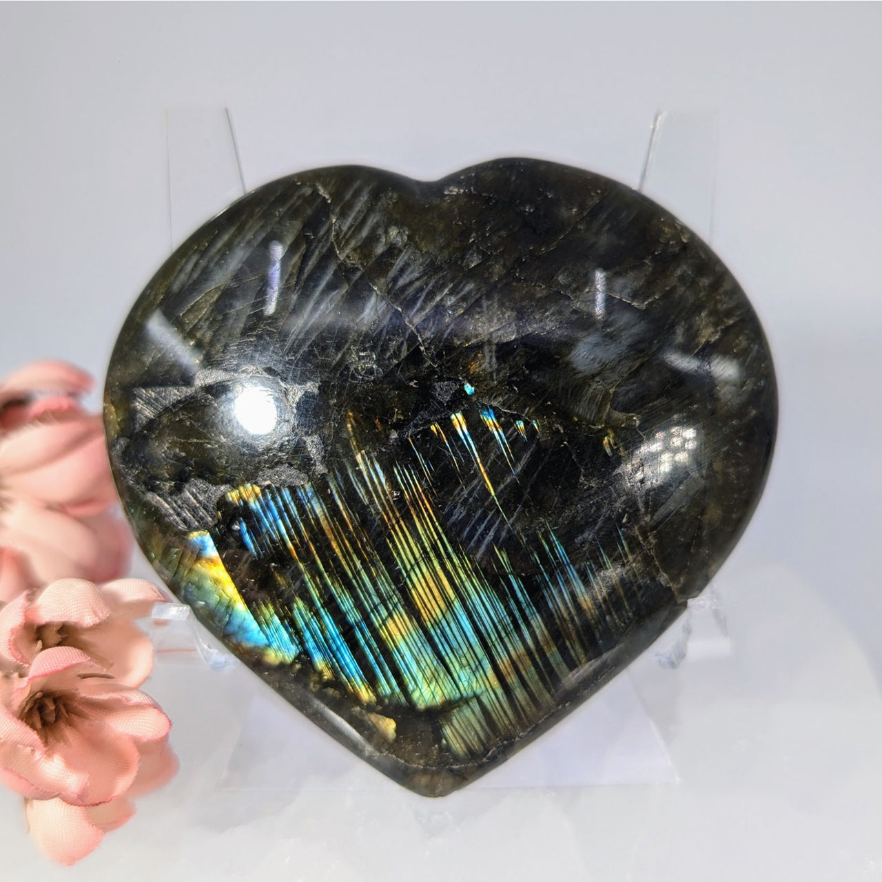 Labradorite 3.2’’ Heart #LV9828 - $45