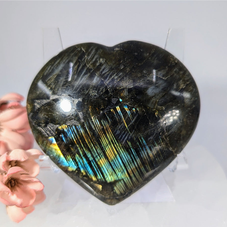 Labradorite 3.2’’ Heart #LV9828 - $45