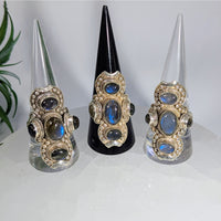 Labradorite 5 Stone Ring S.S. #LV9619