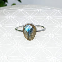 Thumbnail for Labradorite Faceted Dainty Ring #LV6853 - $52