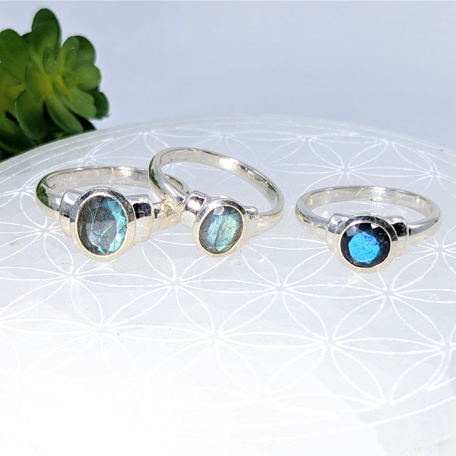 Labradorite Mini Faceted Ring #LV6868 - $68