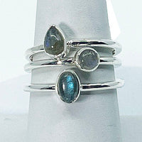 Thumbnail for 1 Labradorite Sterling Silver Ring Dainty Stackable Style 