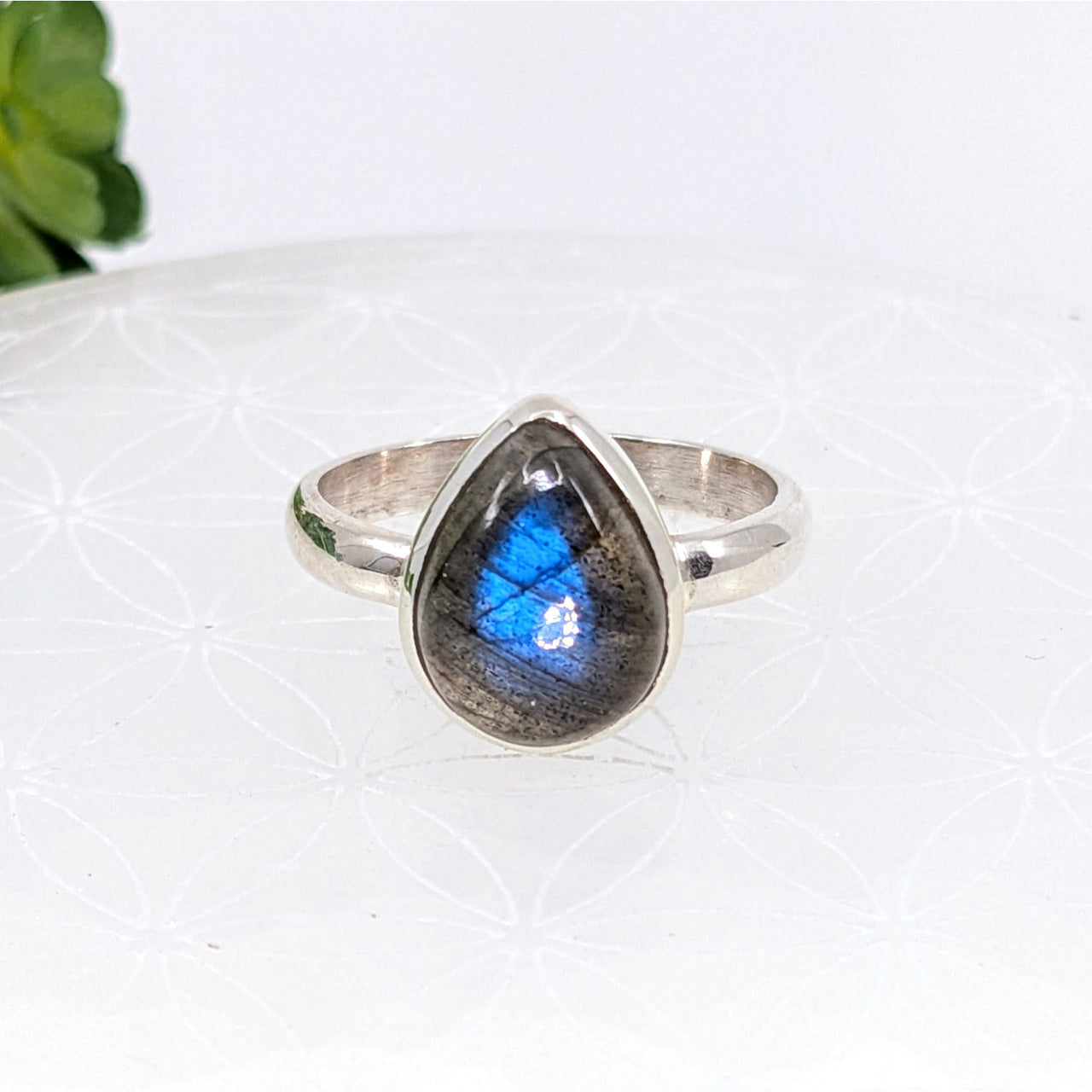 Labradorite Sz. 10.75 Polished Teardrop Ring #LV6872 - $68