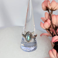 Labradorite Sz 9.5 Marquis Ring S.S. #LV9930 - $65