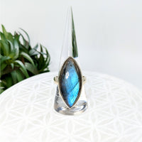Thumbnail for Labradorite Sz 9.75 S.S. Ring #LV5953 - $120