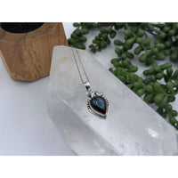 925 silver labradorite teardrop pendant necklace LV9522